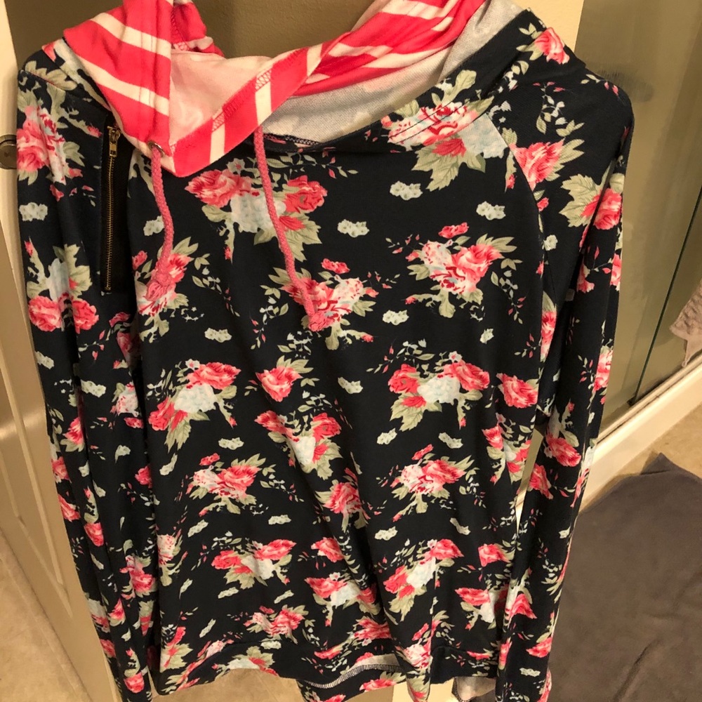 Plus size floral hoodie